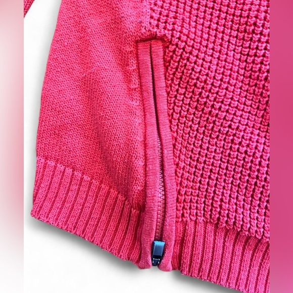 Athleta Women’s Orange Crew Neck Sweater with Front Zippers | Size Small - Picture 7 of 8